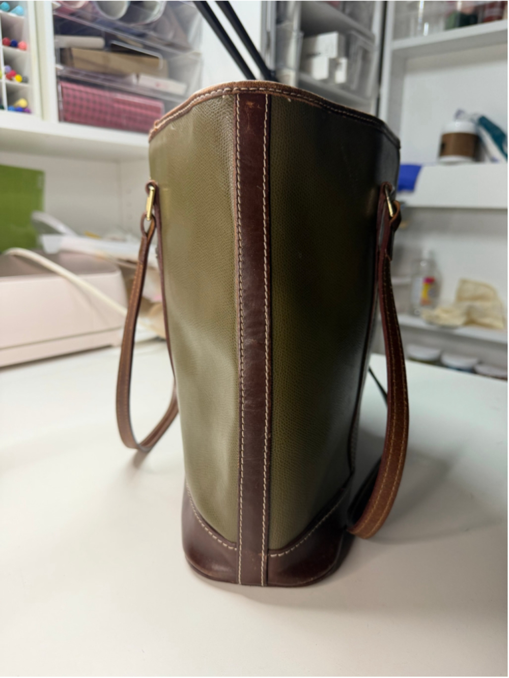 Women's Dooney & Bourke Handbag One Size Olive and Brown - Picture 10 of 13